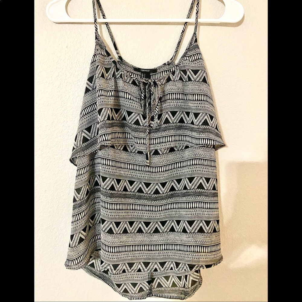 Black/White Tribal Tank Top